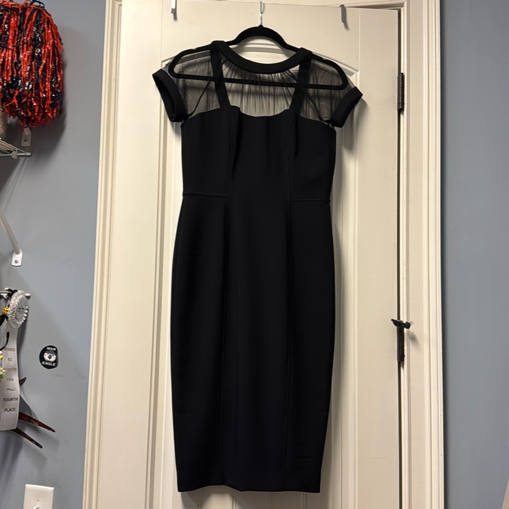 Black sheer top cocktail dress
